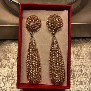 Rose Gold post earrings new  approximately 2 1/2 inches long